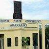 Ebonyi State University (EBSU) Supplementary Admission Form for 2020/2021