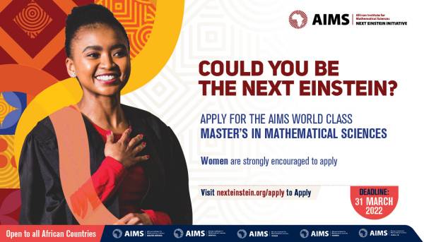 AIMS Master’s in Mathematical Sciences Degree Application 2022